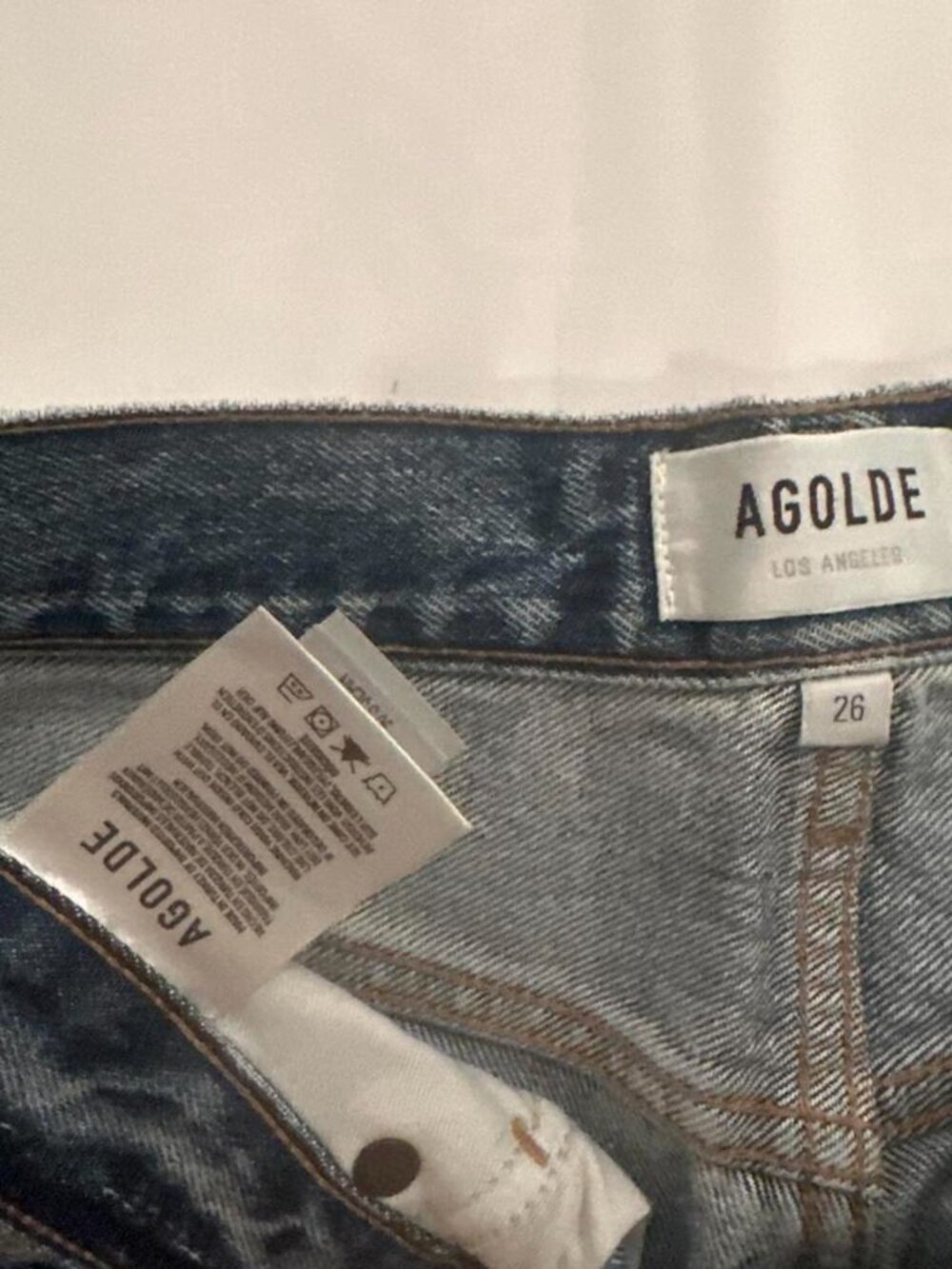 AGOLDE Mid Rise Ripped Blue Jeans Size 26 - Picture 3 of 3